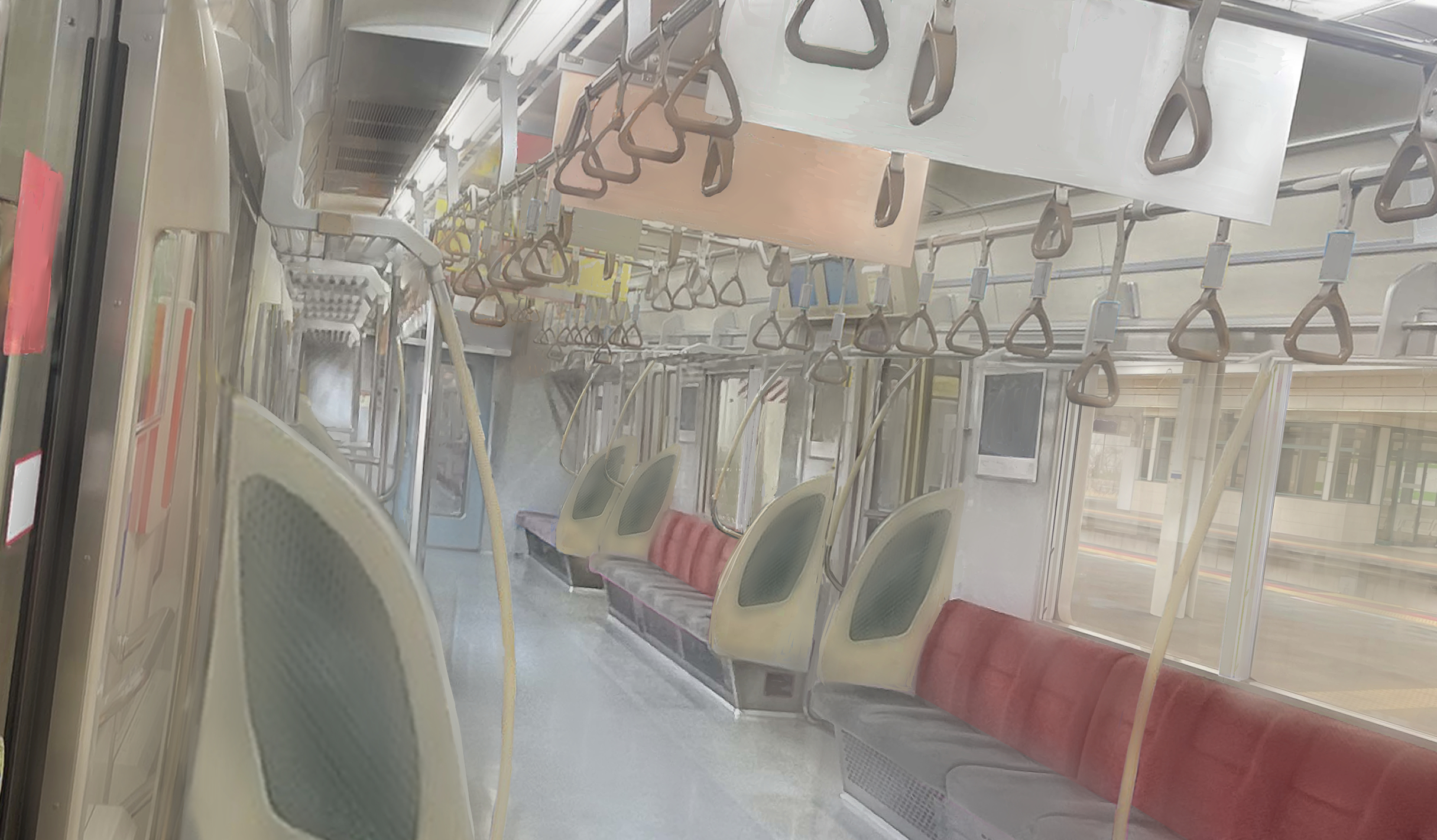 神聖かまってちゃん聖地巡礼、電車内の画像